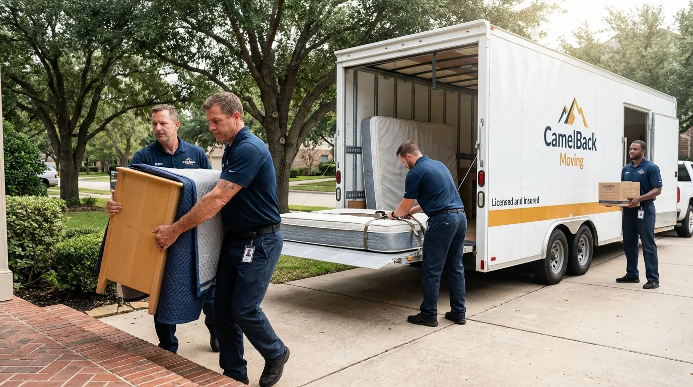 Crew loading residential truck for cross-state move from Elizabeth, NJ